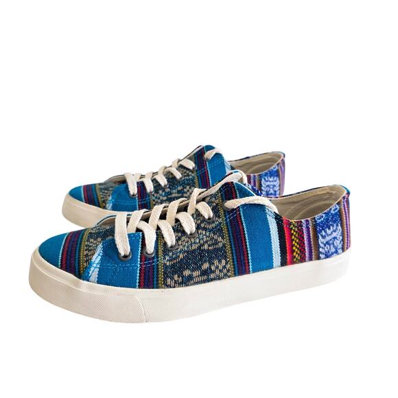 Inkkas Bluebird Low Top Multicolor Blue Lace-Up Sneakers Women's 9 / Men's 7 - Picture 3 of 6